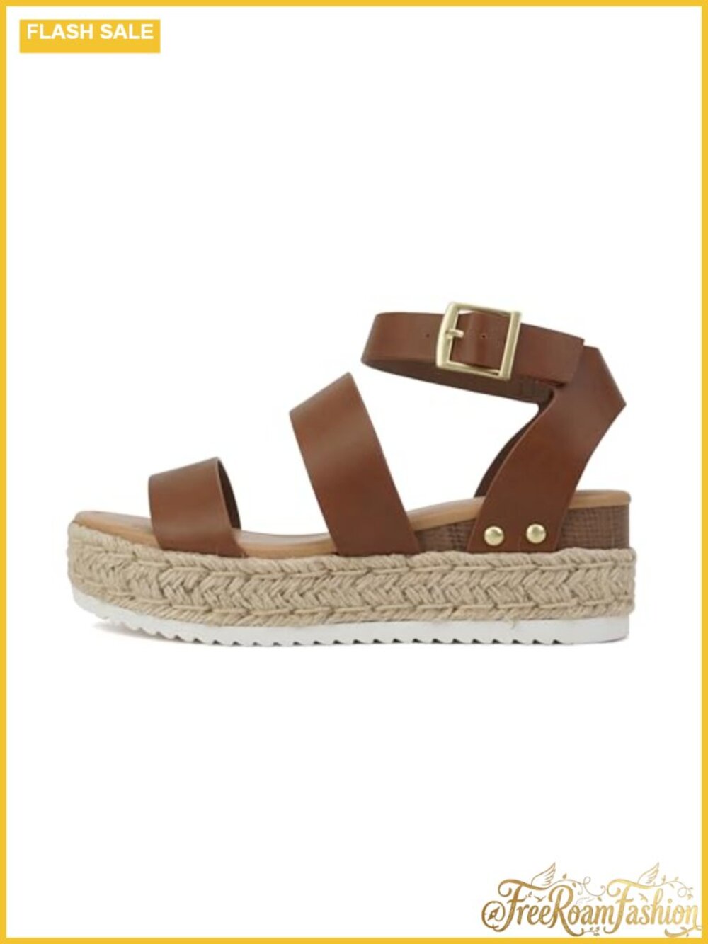 Espadrille Wedge Sandal Open Toe Buckle Ankle Strap Breathable Lining